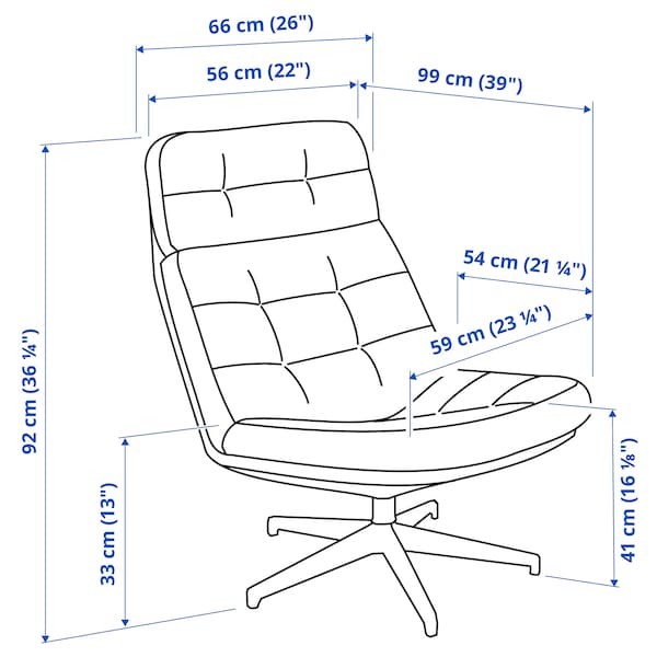 HAVBERG - Swivel armchair, Lejde grey/black ,