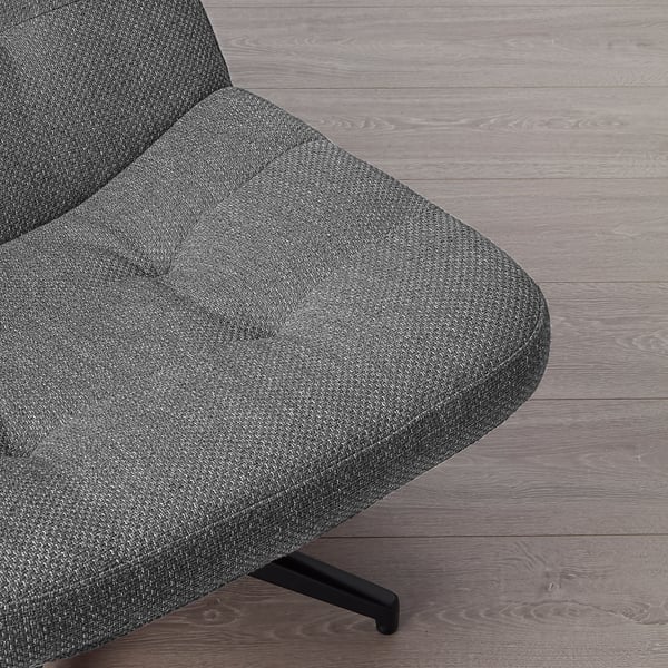 HAVBERG - Swivel armchair, Lejde grey/black ,