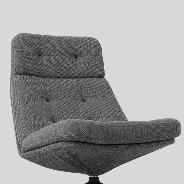 HAVBERG - Swivel armchair, Lejde grey/black ,