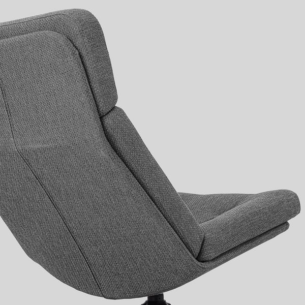 HAVBERG - Swivel armchair, Lejde grey/black ,