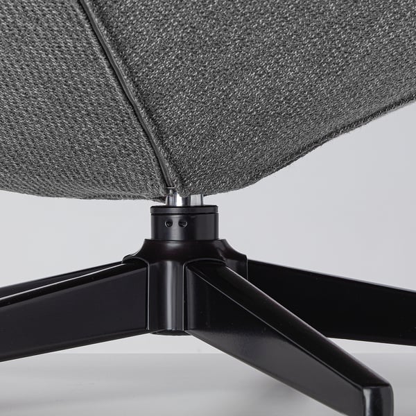 HAVBERG - Swivel armchair, Lejde grey/black ,
