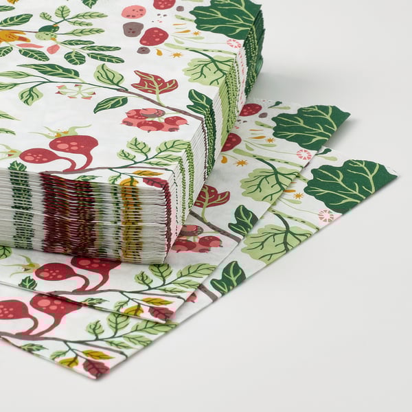 HAVSBRAXEN paper napkin, multicolor patterned, 33x33 cm