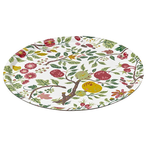 HAVSBRAXEN tray, patterned multicolour, 43 cm
