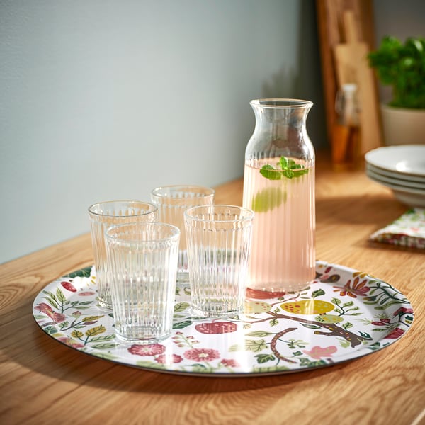 HAVSBRAXEN tray, multicolor patterned, 43 cm
