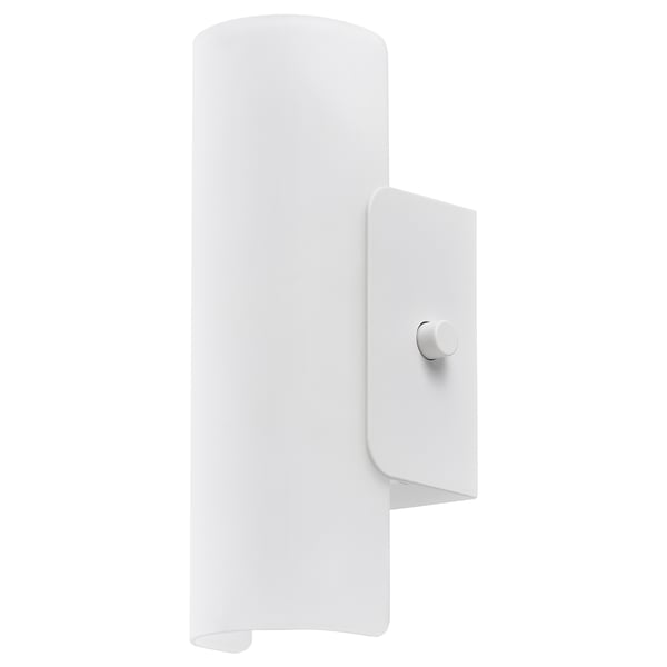 HAVSDUN LED wall lamp, dimmable white/frosted glass white, 9.2x26.5x10.6 cm