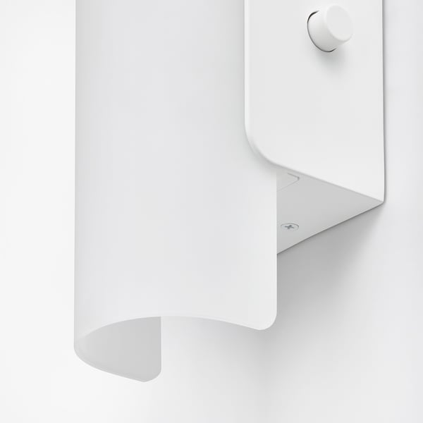 HAVSDUN LED wall lamp, dimmable white/frosted glass white, 9.2x26.5x10.6 cm