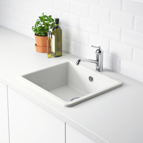 HAVSEN inset sink, 1 bowl, white, 53x47 cm