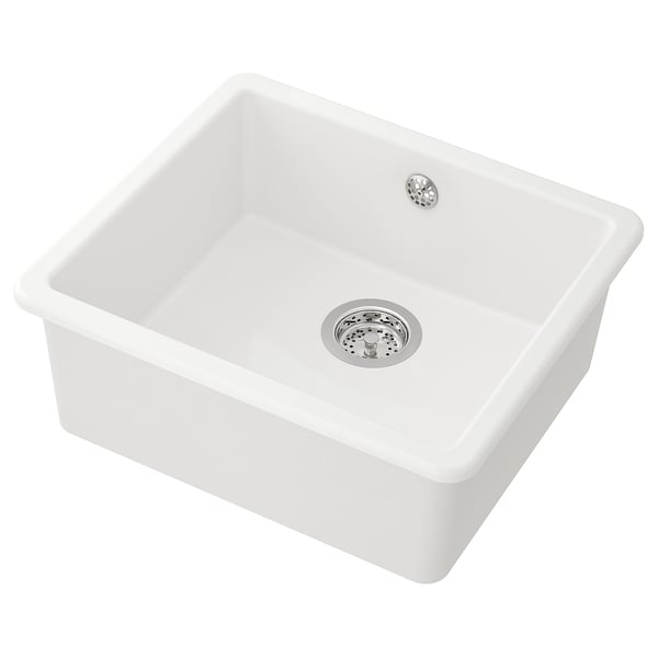 HAVSEN inset sink, 1 bowl, white, 53x47 cm