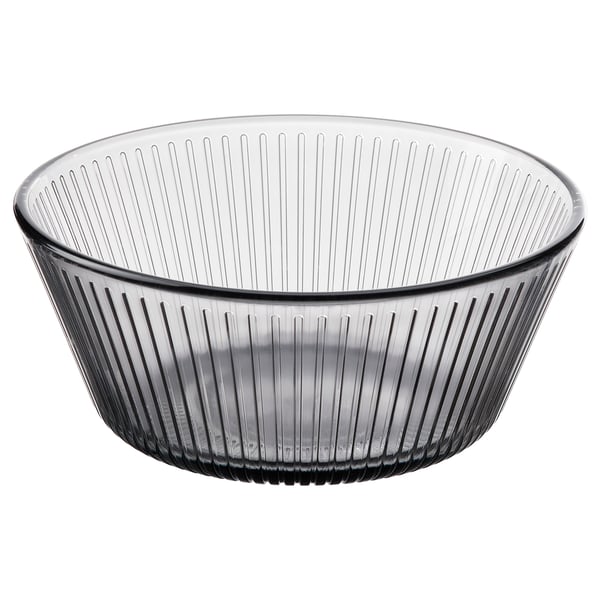 HAVSGÄDDA bowl, striped/grey pattern, 12 cm