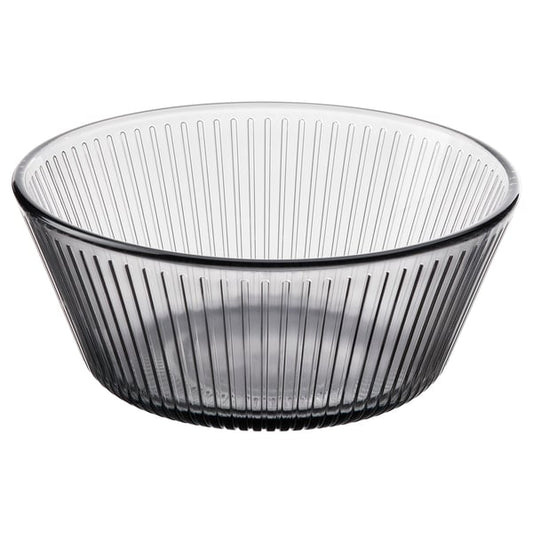 HAVSGÄDDA bowl, striped/grey pattern, 12 cm