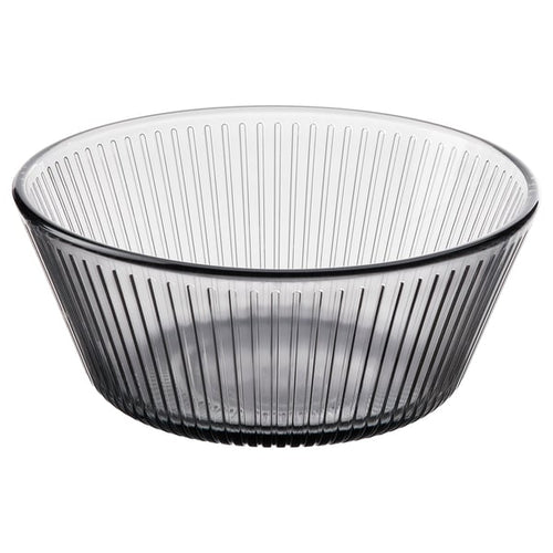 HAVSGÄDDA bowl, stripe pattern/grey, 12 cm