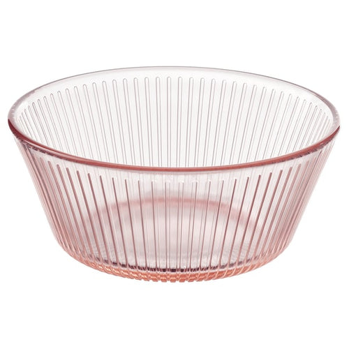 HAVSGÄDDA bowl, stripe pattern/pink, 12 cm