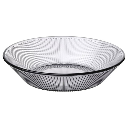 HAVSGÄDDA deep plate, stripe pattern/grey, 19 cm
