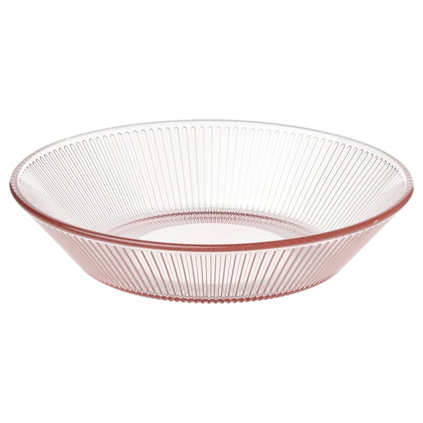 HAVSGÄDDA soup plate, striped/pink pattern, 19 cm