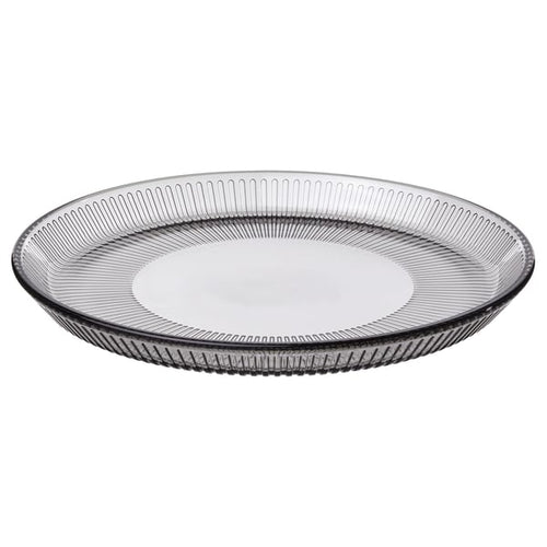 HAVSGÄDDA side plate, stripe pattern/grey, 21 cm