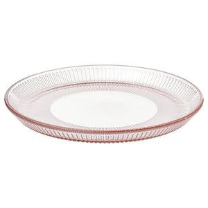 HAVSGÄDDA side plate, stripe pattern/pink, 21 cm