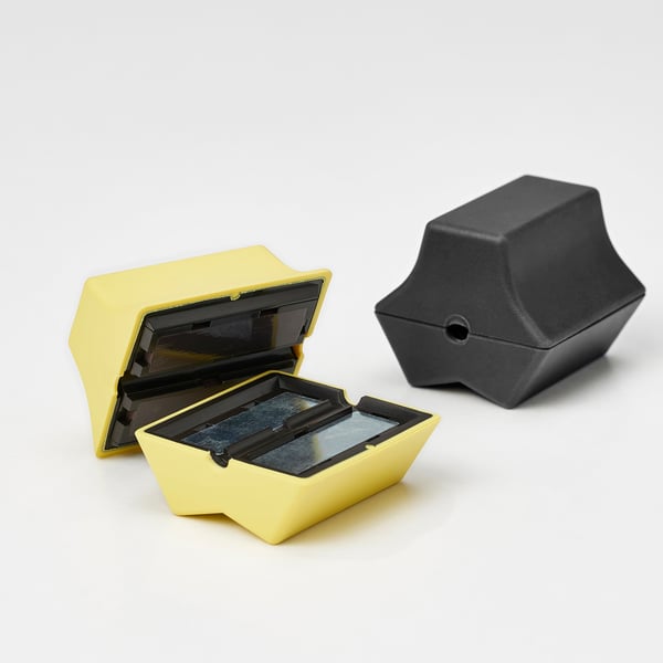 HAVSKÅL 2-piece, USB anchor, black/yellow, 4.3x4.1 cm