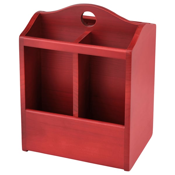 HAVSMAL knife block, brown-red, 22x16 cm