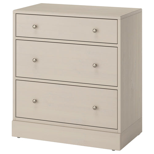 HAVSTA chest of 3 drawers, grey-beige, 81x47x89 cm