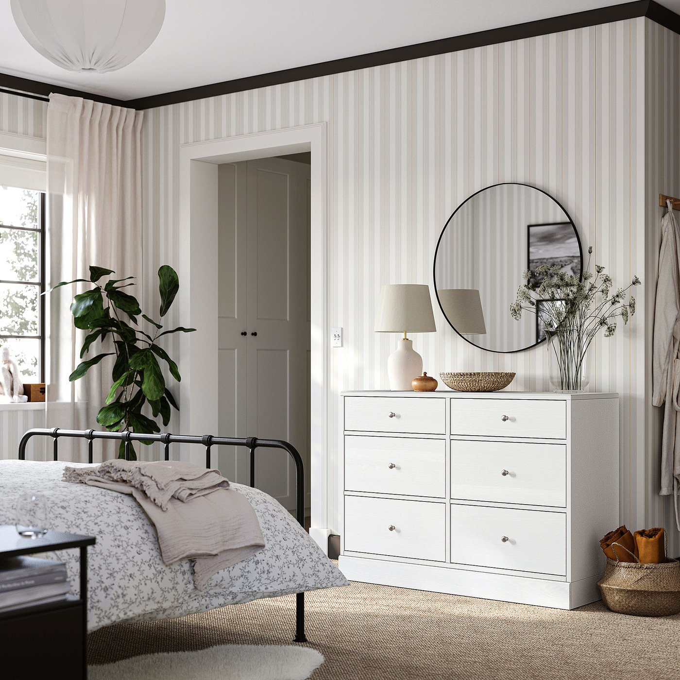 HAVSTA chest of 6 drawers, white, 121x47x89 cm