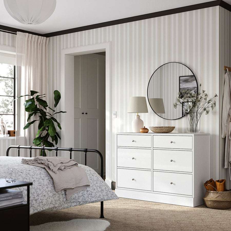 HAVSTA chest of 6 drawers, white, 121x47x89 cm