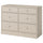 HAVSTA chest of 6 drawers, grey-beige, 121x47x89 cm