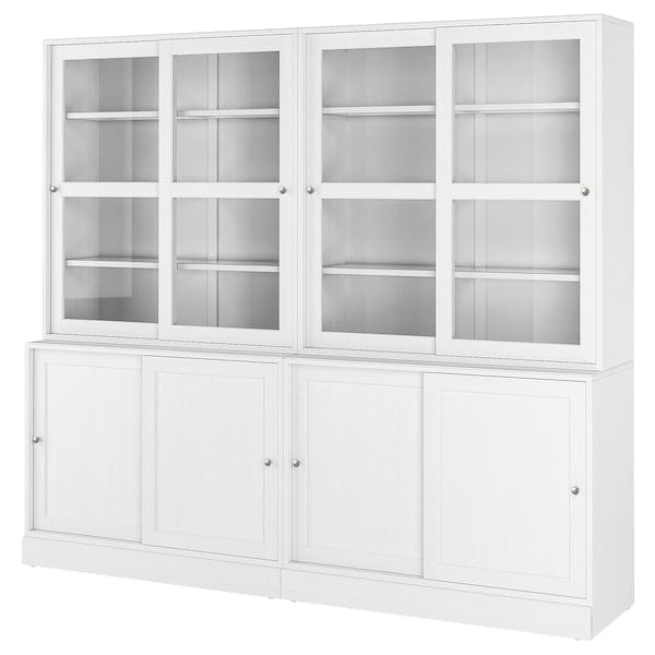 Ikea HAVSTA - Storage comb w sliding glass doors, white, 242x47x212 cm