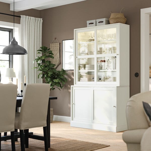 Ikea HAVSTA - Storage comb w sliding glass doors, white, 121x47x212 cm