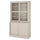 HAVSTA - HAVSTA Storage comb w sliding glass doors, grey-beige, 121x47x212 cm