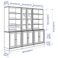 HAVSTA - Storage combination w glass doors, white, 243x47x212 cm