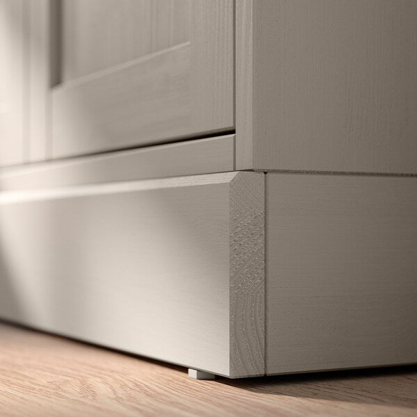 HAVSTA - Storage combination w glass doors, grey-beige, 243x47x212 cm