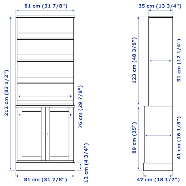 HAVSTA - Storage combination, white, 81x47x212 cm