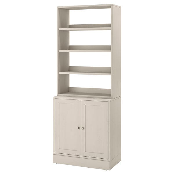 HAVSTA - Storage combination, grey-beige, 81x47x212 cm