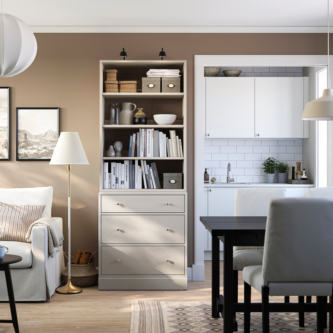 HAVSTA storage combination, grey-beige, 81x47x212 cm
