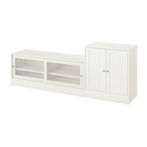 HAVSTA - TV storage combination, white, 241x47x89 cm