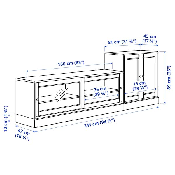 HAVSTA - TV storage combination, white, 241x47x89 cm