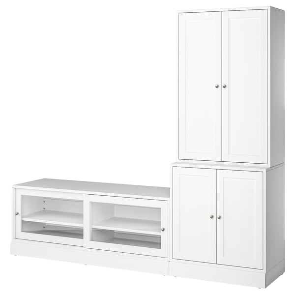HAVSTA - HAVSTA TV storage combination, white, 241x47x212 cm