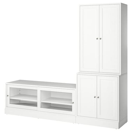 HAVSTA - TV storage combination, white, 241x47x212 cm