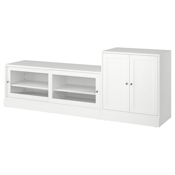 HAVSTA - TV storage combination, white, 241x47x89 cm