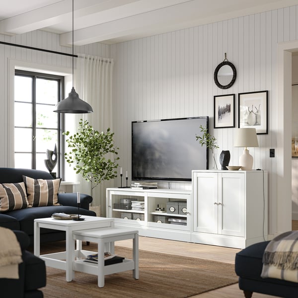 HAVSTA - HAVSTA TV storage combination, white, 241x47x89 cm
