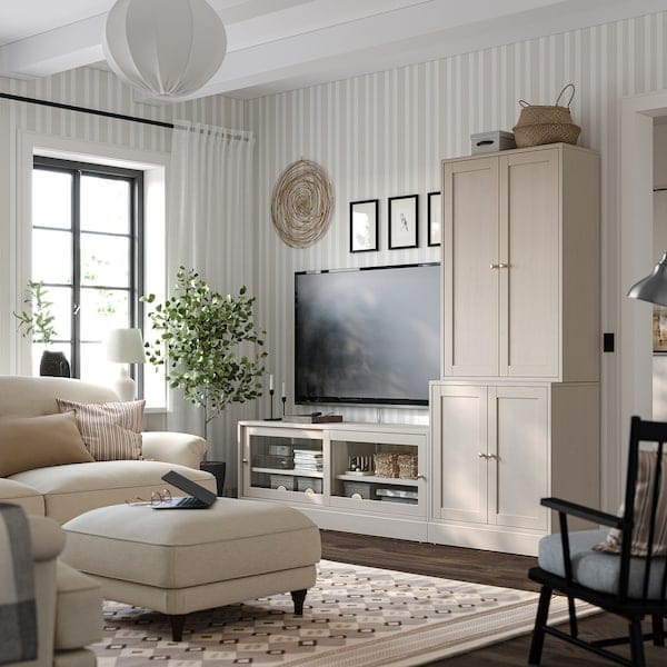 Ikea HAVSTA - TV storage combination, grey-beige, 241x47x212 cm