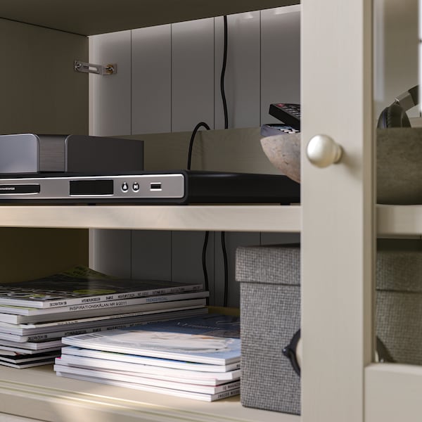 HAVSTA - TV storage combination, grey-beige, 241x47x212 cm