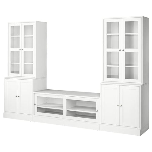 HAVSTA - TV storage combination/glass doors, white, 322x47x212 cm