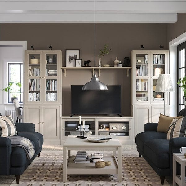 Ikea HAVSTA - TV storage combination/glass doors, grey-beige, 322x47x212 cm