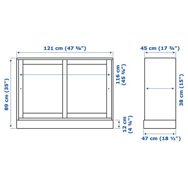 Ikea HAVSTA - Sideboard basic unit, grey-beige, 121x47x89 cm