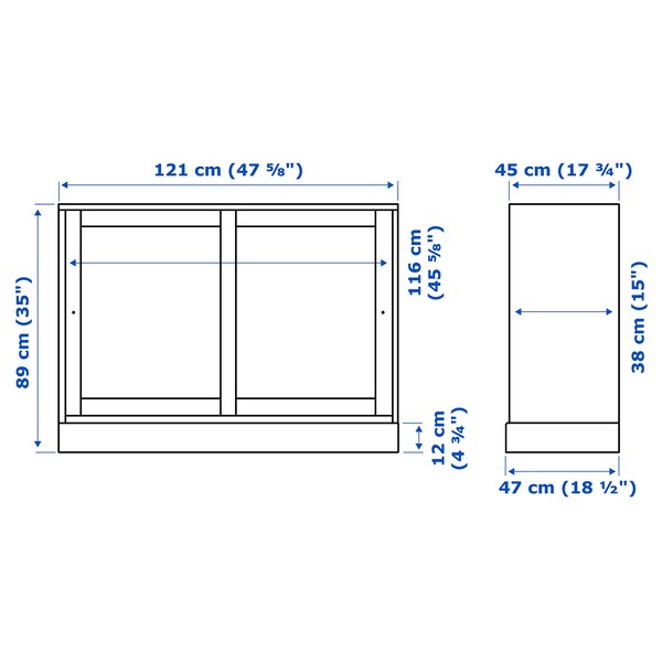 HAVSTA - Sideboard basic unit, grey-beige, 121x47x89 cm