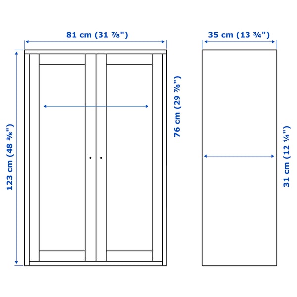 HAVSTA - Cabinet, white, 81x35x123 cm