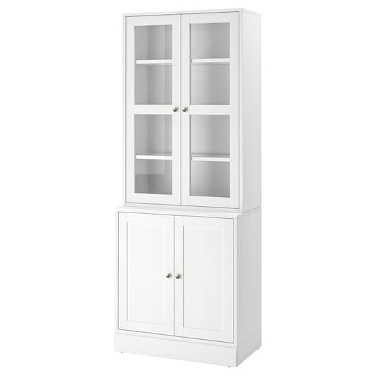 HAVSTA - Storage combination w glass-doors, white, 81x47x212 cm