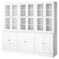 HAVSTA storage combination w glass-doors, white, 243x47x212 cm
