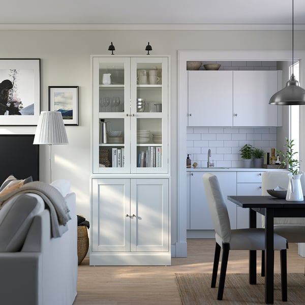 HAVSTA storage combination w glass-doors, white, 81x47x212 cm